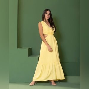 Yellow maxi dress